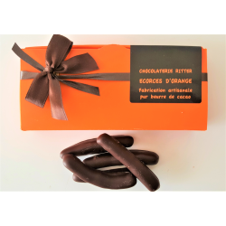 Etui d'orangettes chocolat noir 100gr