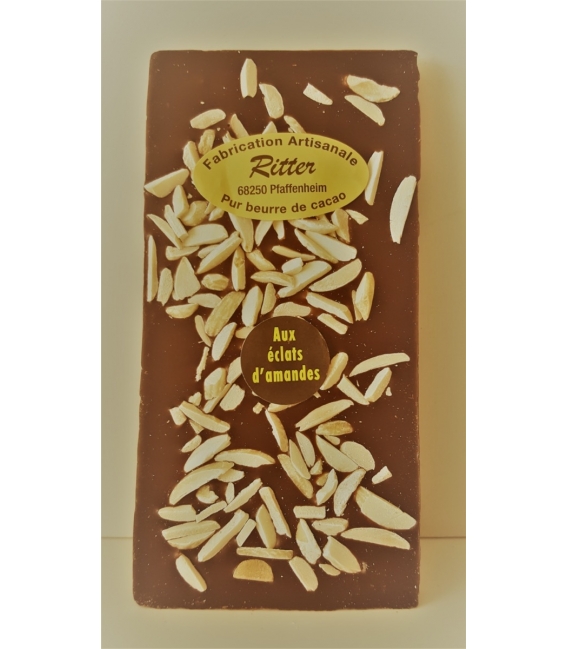 Tablette chocolat noir aux éclats d'amandes    100g