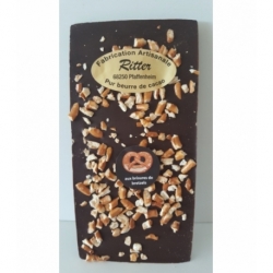 Tablette chocolat noir aux brisures de bretzels   100gr