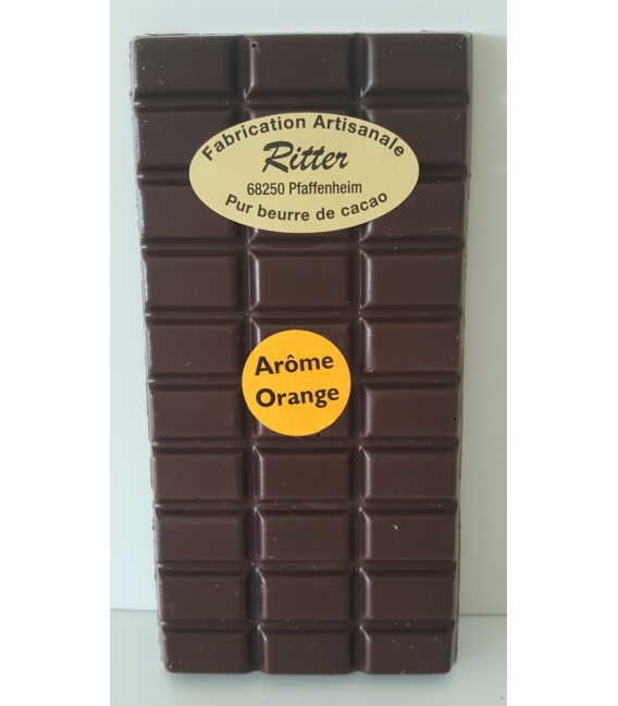 Tablette chocolat noir arôme orange   100gr