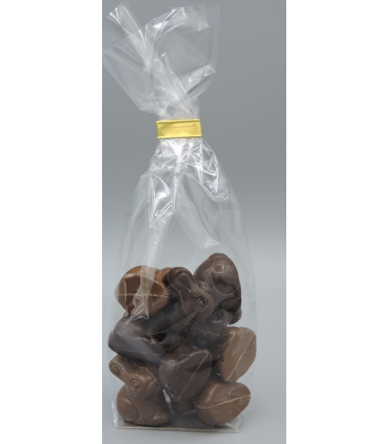 SACHET LAPINS FOURRES 130GRS CHOCOLAT LAIT ET NOIR