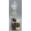 SACHET ANIMAUX FOURRES PRALINE 100GRS CHOCOLAT LAIT, NOIR,