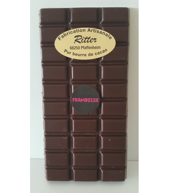 Tablette chocolat noir arôme framboise 100grs