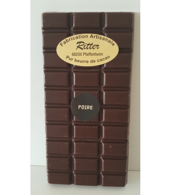Tablette chocolat noir arôme poire  100gr
