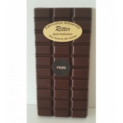 Tablette chocolat noir arôme poire  100gr