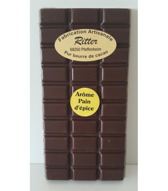 Tablette chocolat noir arôme pain d'épice  100gr