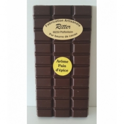 Tablette chocolat noir arôme pain d'épice  100gr