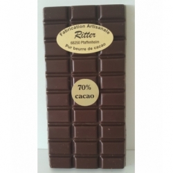 Tablette de chocolat noir  70% de cacao  100gr