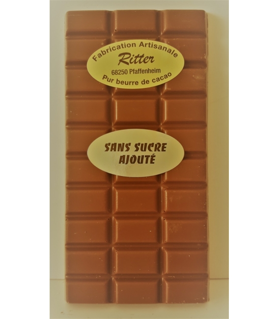 Tablette chocolat lait sans sucre ajouté  100gr