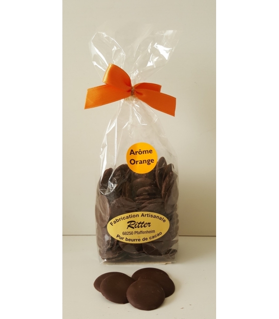 Pastilles chocolat noir arôme orange 140gr