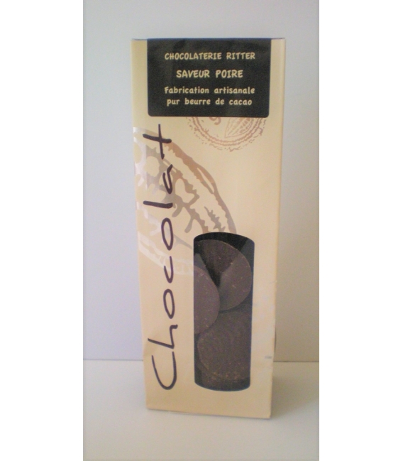 Palets chocolat noir arôme poire 120gr