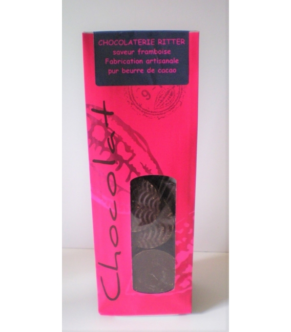 Palets chocolat noir arôme framboise 120gr