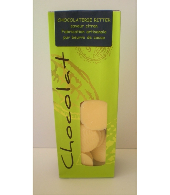 Palets chocolat blanc arôme citron 120gr