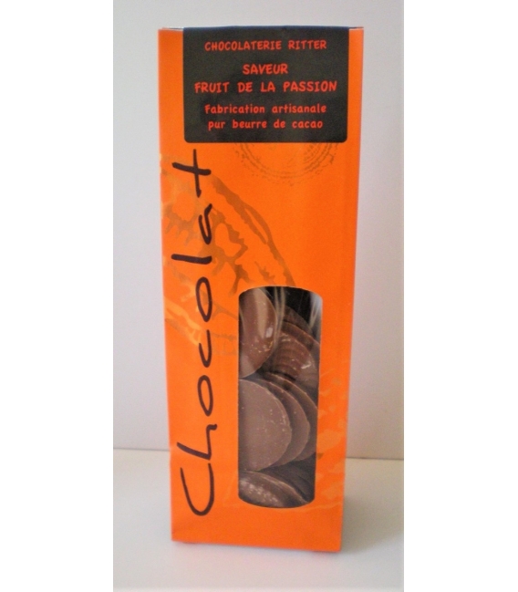 Palets chocolat lait arôme fruit de la passion 120gr