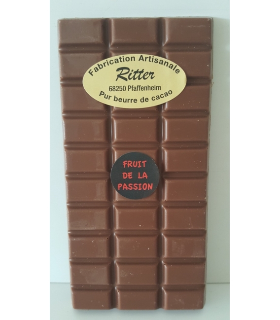 Tablette chocolat lait arôme fruit de la passion   100g