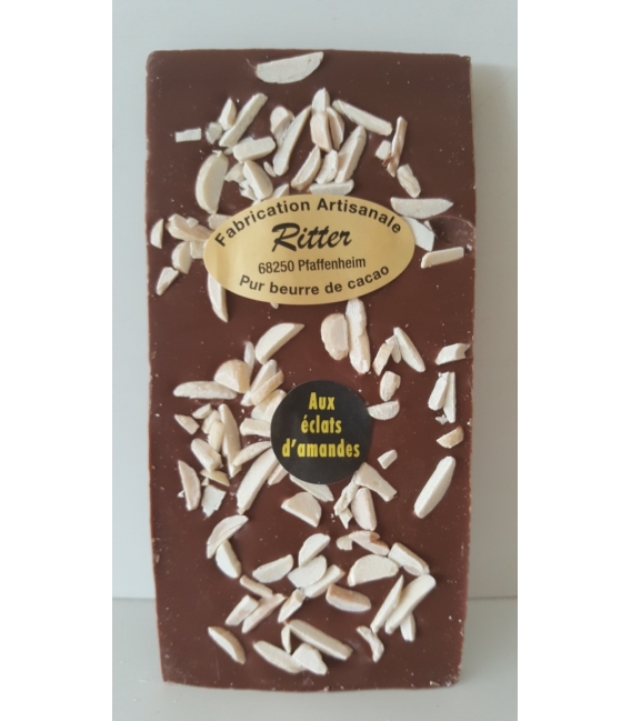 Tablette chocolat lait aux éclats d'amandes   100g
