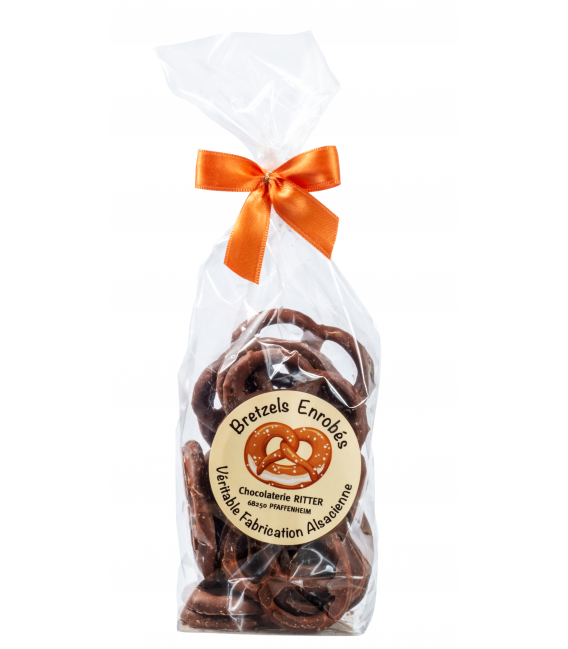 Sachet de bretzels enrobés chocolat lait 100gr