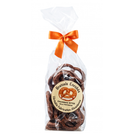 Sachet bretzels enrobés chocolat lait 100g