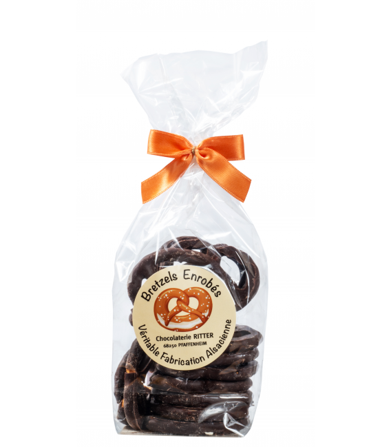 Sachet de bretzels enrobés chocolat noir 100gr