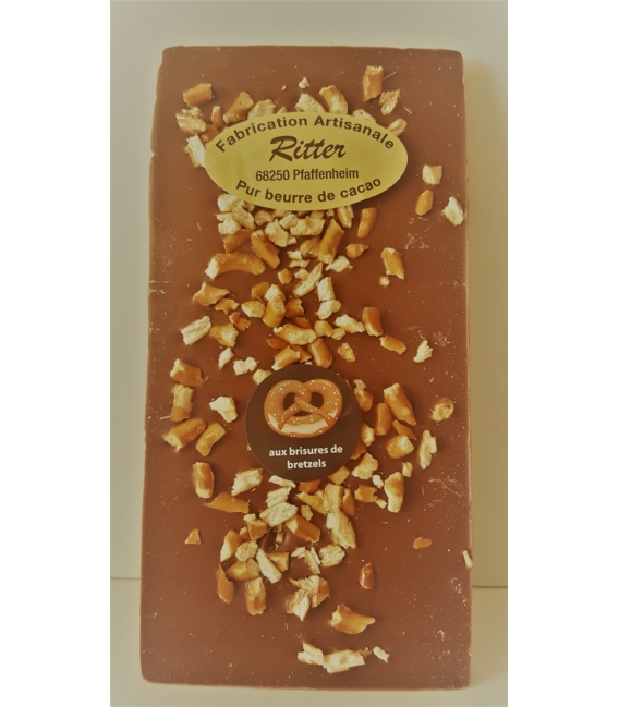 Tablette chocolat lait aux brisures de bretzels  100gr